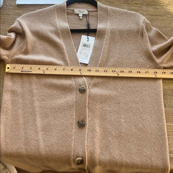 REISS KELIS CASHMERE BLEND CAMEL CARDIGAN BUTTON-DOWN CHIC STYLISH NWT size XS - Picture 7 of 9